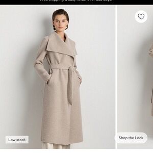 NWOT quince double faced merino wool draper collar wrap coat